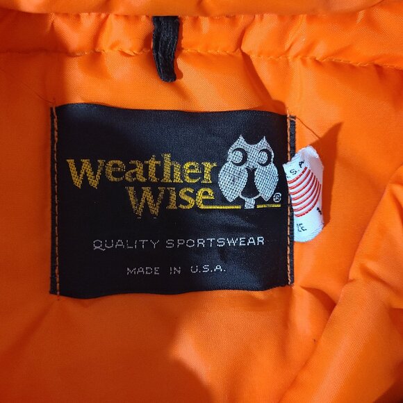 Vintage 80s Weather Wise Orange Tennessee Large Button Vest Made In USA - Picture 2 of 4